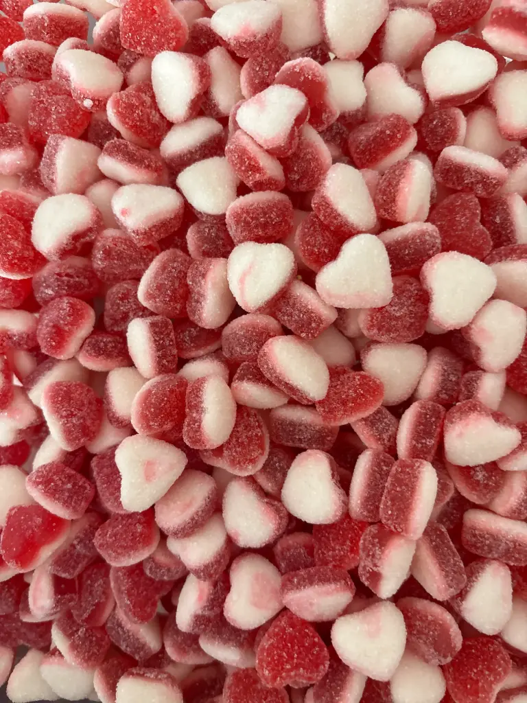 Petit cœur fraise-crème sucré Halal (100g)